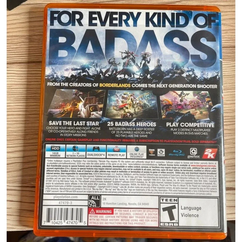 PlayStation 4 Battle born Video game